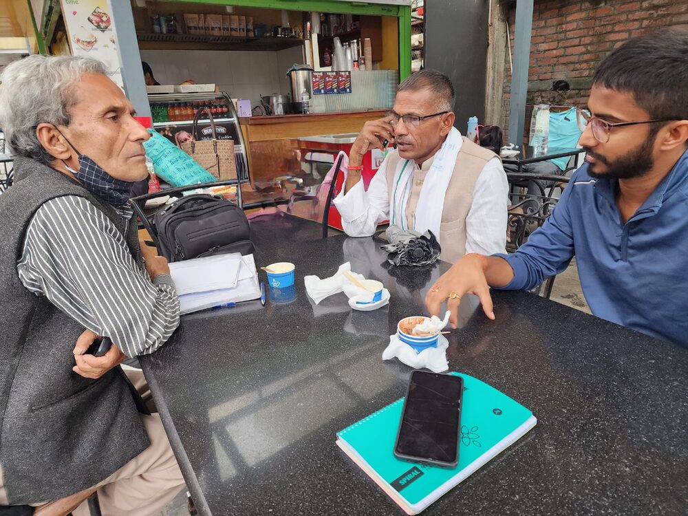 Conversation with elders over tea